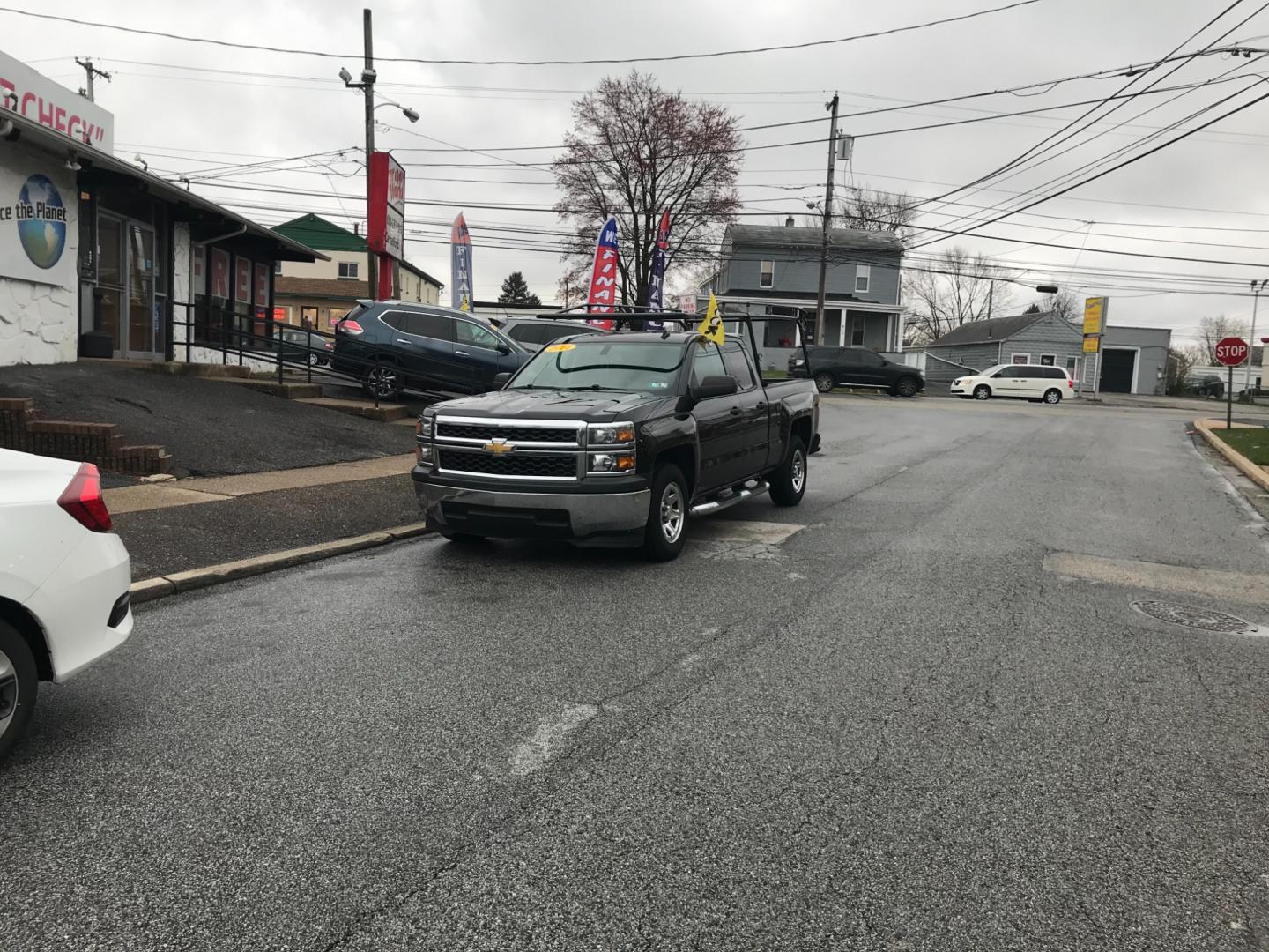 2014 Black /Black Chevrolet Silverado 1500 1500 Double Cab (1GCRCPEH9EZ) with an 4.3 V6 engine, Automatic transmission, located at 577 Chester Pike, Prospect Park, PA, 19076, (610) 237-1015, 39.886154, -75.302338 - Photo#1